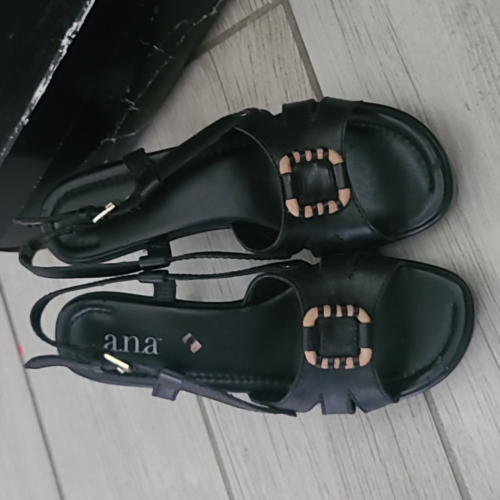 Ana brand black sling back sandas